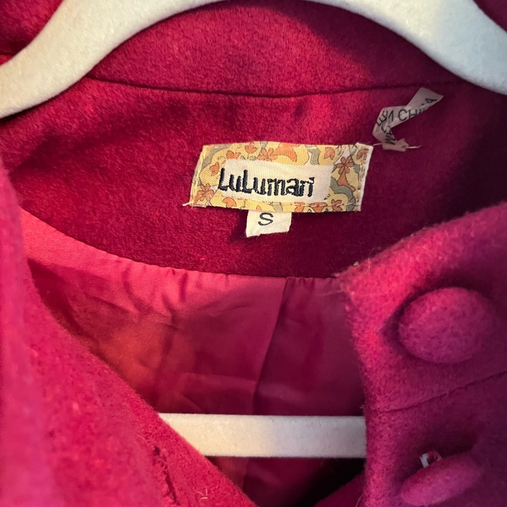 Lulumari Fuchsia Ruffled Trench Coat - Picture 2 of 9